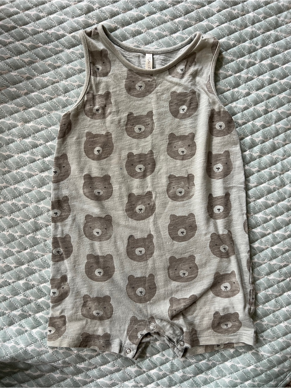 Rylee + Cru Bear Print Sleeveless Romper